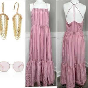 ZARA PINK STRIPE DRESS / PRELOVED/ LARGE